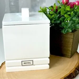 ROYAL multi purpose container BATHROOM VANITY any room storage WHITE with lid