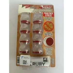 Ruby Sliders - 8 Pieces - Flexible Chair Or Leg Sliders Helps Prevent Scratches