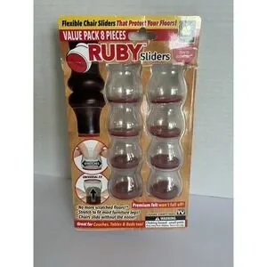 Ruby Sliders - 8 Pieces - Flexible Chair or‎ Leg Sliders Helps Prevent Scratches