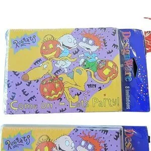 Rugrats Vintage Halloween Treat Bags And Invitations 1998 Hallmark Nickelodeon