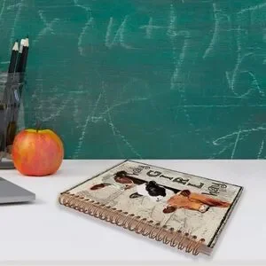 Rustic Brown And White Notebook For Office