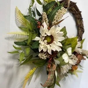 Rustic Fall Sunflower & Pumpkin Wreath