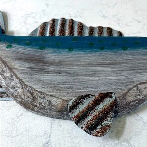 Rustic Wood & Corrugated Metal Fish Wall Decor
