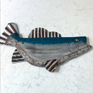 Rustic Wood & Corrugated Metal Fish Wall Decor