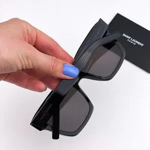 Saint Laurent New Wave SL507 001 BRAND NEW Sunglasses Black Gray Square Unisex