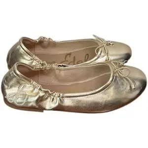 Sam Edelman Felicia Metallic Gold Ballet Flats Size 3