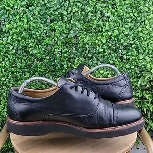 Samuel Hubbard Mens Market Cap Toe Leather Lace Up Oxford Black Size 10.5