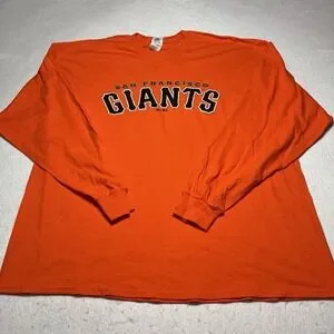 San Francisco Giants MLB Orange Long Sleeve T-Shirt Mens 2XL NWT