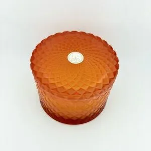 Sand + Fog Mango Tangerine Candle In Textured Frosted Glass NWOT 9.5 Oz