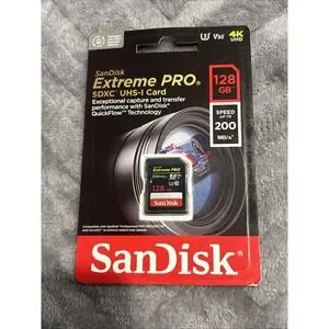 SanDisk Extreme PRO 128GB UHS-I U3 SDXC 200MB/s 4K Memory Card SDSDXXD-128G