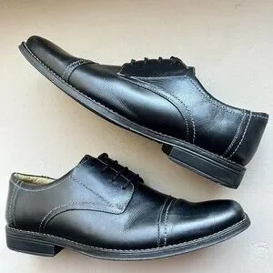 Sandro Moscoloni Black Leather Cap Toe Oxford Lace Up Shoes Men’s Size US 13 M