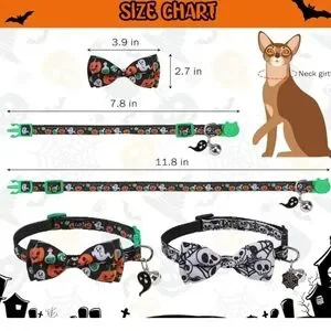 Scene Weaver Halloween Cat Collar Breakaway 2 Pack - Black And White