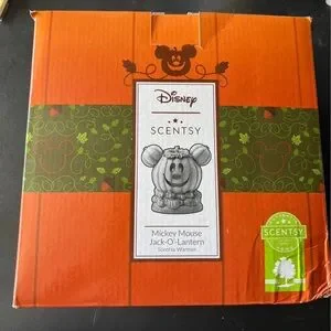 Scentsy Mickey Mouse Pumpkin Warmer - Vibrant Orange And Lush Green