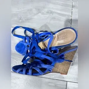Schultz Blue Wedge Sandals