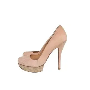 SCHUTZ Blush Suede Leather Jute Wrapped Platform Stiletto Heel Pumps Women’s