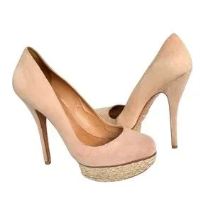 SCHUTZ Blush Suede Leather Jute Wrapped Platform Stiletto Heel Pumps Women’s SCHUTZ Blush Suede Leather Jute Wrapped Platform Stiletto Heel Pumps Women’s