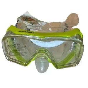 SeaDive Superba 3 Yellow Adjustable HD Divers Snorkel Mask with Case New W Tags