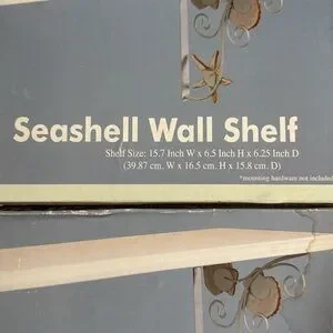 SEAVIEW Set Of 2 Seashell Wall Shelves NWT