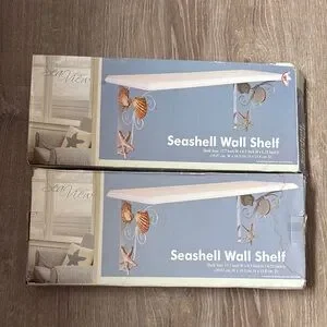 SEAVIEW Set of 2 Seashell Wall Shelves NWT