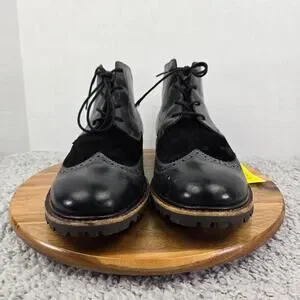 Sebago Pinehurst Black Leather Wingtip Brogue Casual Dress Boots Mens 11 M