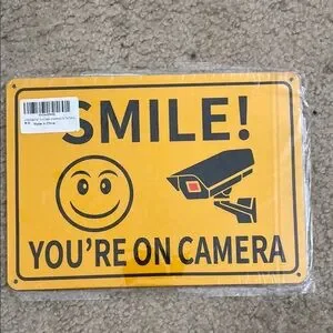 Security Camera Warning Sign - Yellow