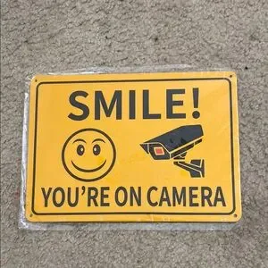 Security Camera Warning Sign - Yellow
