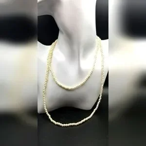Seed pearly beaded necklace elegant finery jewelry. N131