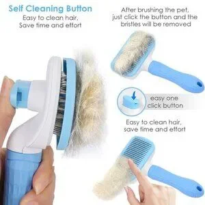 Self Cleaning Slicker Brush Grooming Tool For Cats Dogs NWT