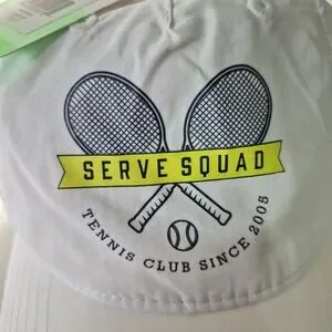 Serve Squad Hat Cap Strap Back Youth White Tennis‎ Club Since 2005 Sports