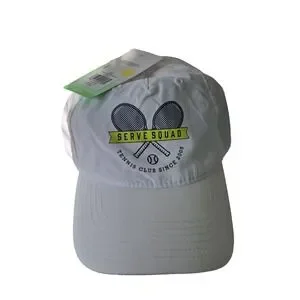 Serve Squad Hat Cap Strap Back Youth White Tennis Club Since 2005 Sports