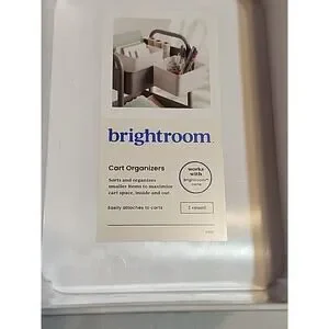 Set Of 2 Brightroom Cart Organizers White 7 7/16" X 5 3/4" X 3 5/16" Side Hang
