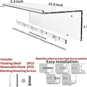 Set Of 2 - Clear Acrylic Shelf For Funko Bobbleheads Display Makeup Perfumes