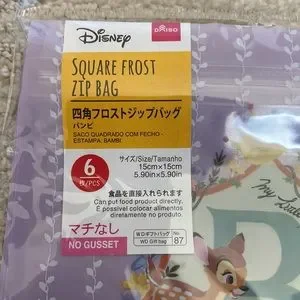 Set Of 2 Disney Bambi And Thumper Square Sized Zip Lock Bags