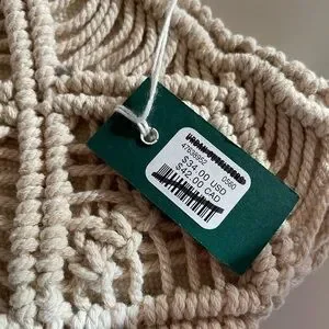 Set Of 2 NWT Urban Outfitters Macramé Rattan Catch-All Basket- Medium Size
