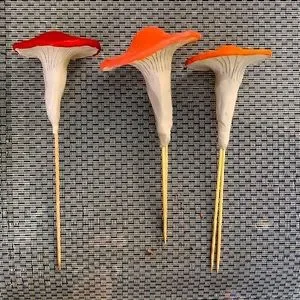 SET OF 3 Custom Order Garden Stake Mushrooms