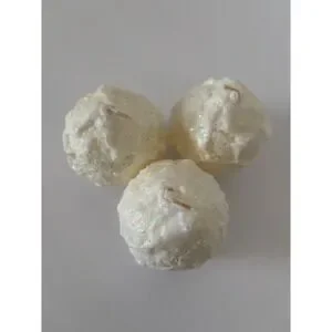 Set Of 3 Party Lite 2" Ball Candles Glitter White Candy Cane‎ Scent Q23102