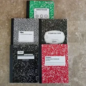 Set Of 5 Wide Ruled Composition Notebooks