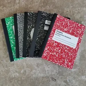 Set of 5 Wide Ruled Composition Notebooks