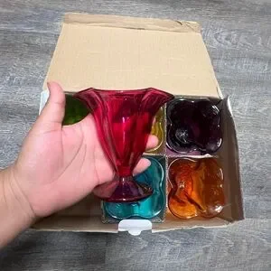 Set Of 6 Vintage Posabahce Workshop Canada Ice Cream Bowls. New
