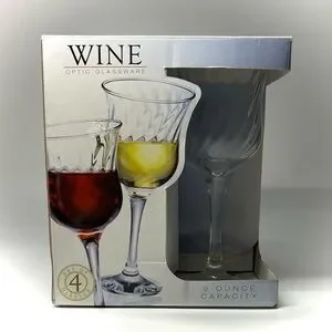 Set of Four Crystal Wine Glasses Block Crystal Tulip Design
