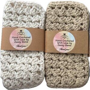 Set Of Hand Crocheted Washcloths Dishcloths Trivets 100% Cotton Crochet Granny