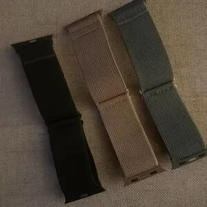 Set Of Three Watch Bands - Black Tan And Army Green For Apple Watch ⌚️