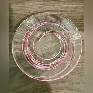 Set Of Two Small Plates Aderia Tsugaru Vidro 3.9 Inches. Floral Design