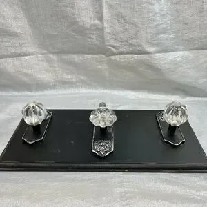 Shabby Chic Farmhouse Decor Wood Hanging Rack Acrylic Crystal Knobs