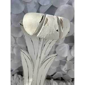 Shabby Chic Wall Sconce Shelves Bookends Large Set Of 2 White Wash Acanthus Leaf