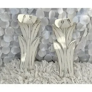 Shabby Chic Wall Sconce Shelves Bookends Large Set Of 2 White Wash Acanthus leaf