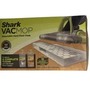 Shark VACMOP Disposable Hard Floor Vacuum And Mop Pad Refils Home 16 Count VMP16