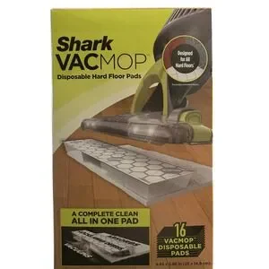 Shark VACMOP Disposable Hard Floor Vacuum and Mop Pad Refils Home 16 Count VMP16