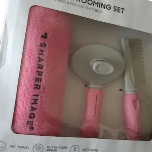 Sharper Image 3pc Pink Pet Care Kit