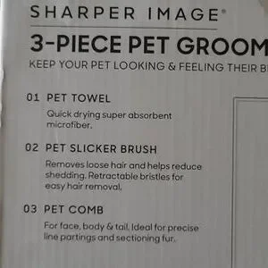 Sharper Image 3pc Pink Pet Care Kit